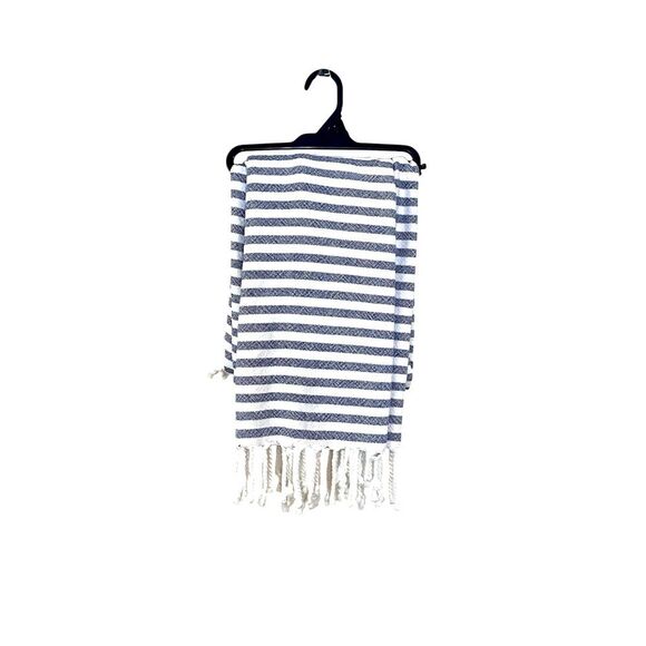 THRESHOLD Stripe Accent Cotton throw blanket 50” x 60” - Picture 1 of 7